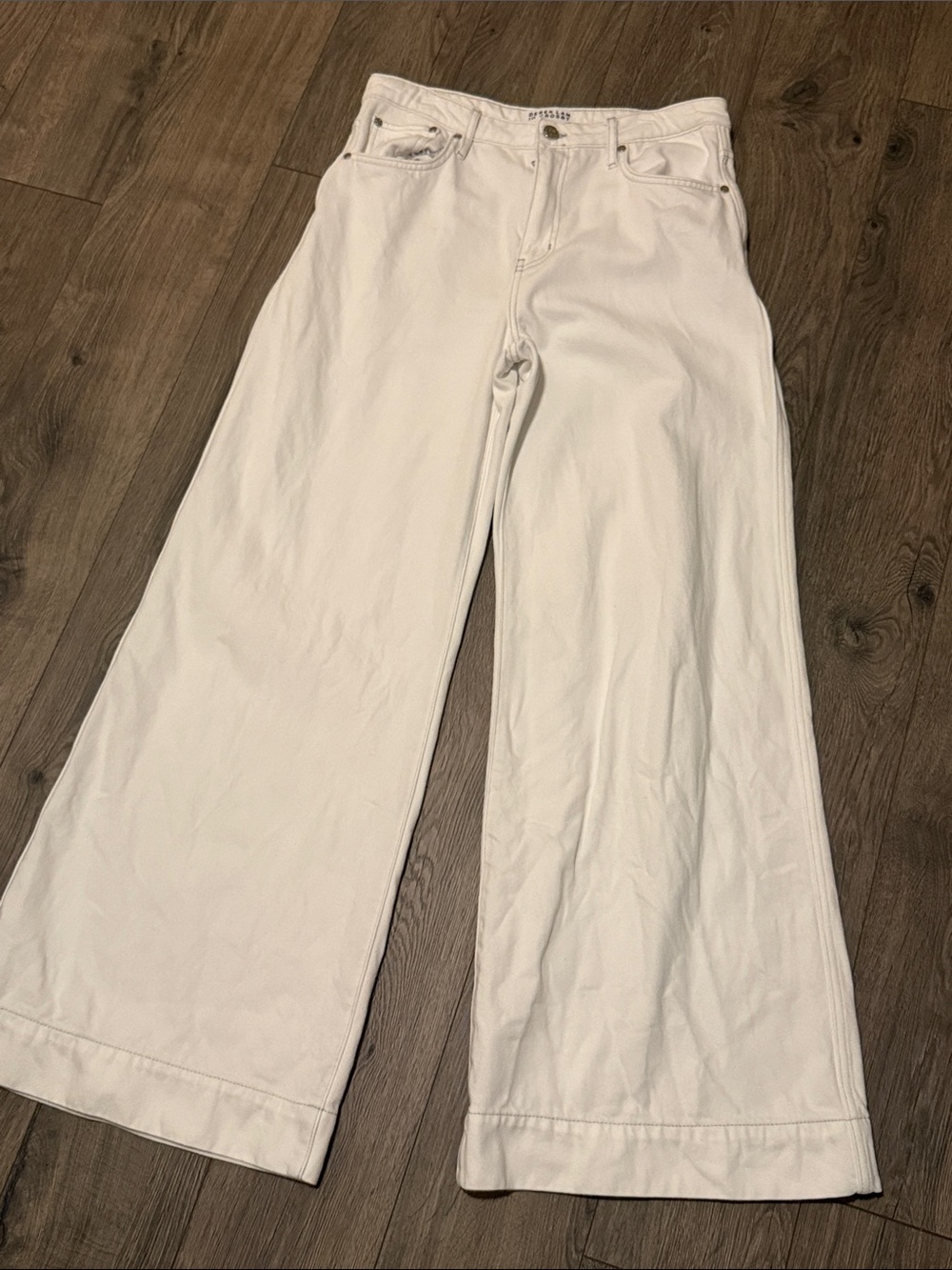 10 Crosby Derek Lam Cream Wide-Leg Jeans